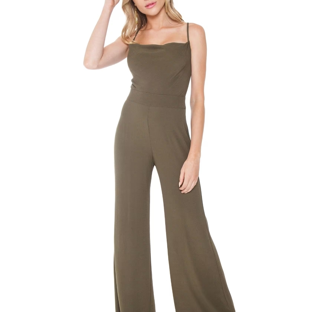 Flynn Skye Coco Jumpsuit In Olive Green